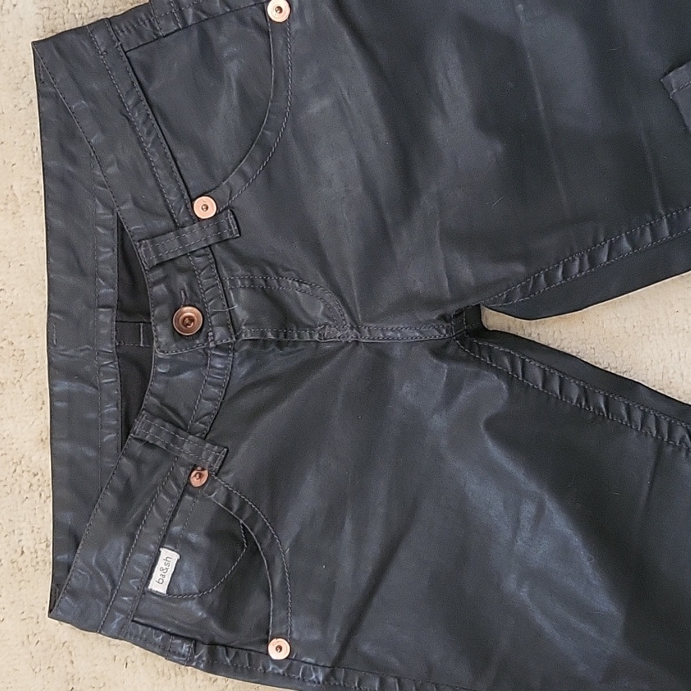 ba&sh waxed jeans, dk charcoal, size 26